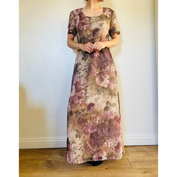 Vintage Floral Maxi Dress - Picture 1 of 4